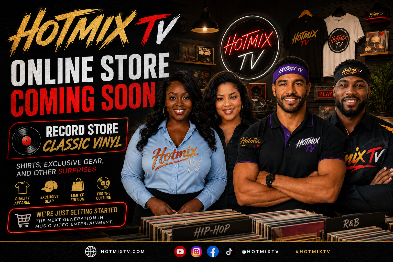 Hotmix TV online store coming soon with shirts, records and exclusive gear